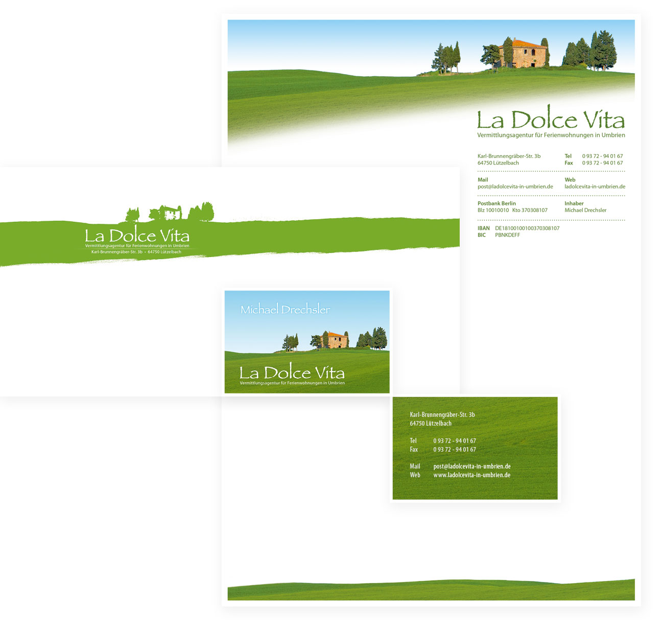 Corporate Design: Briefkopf, Visitenkarten und Umschlag