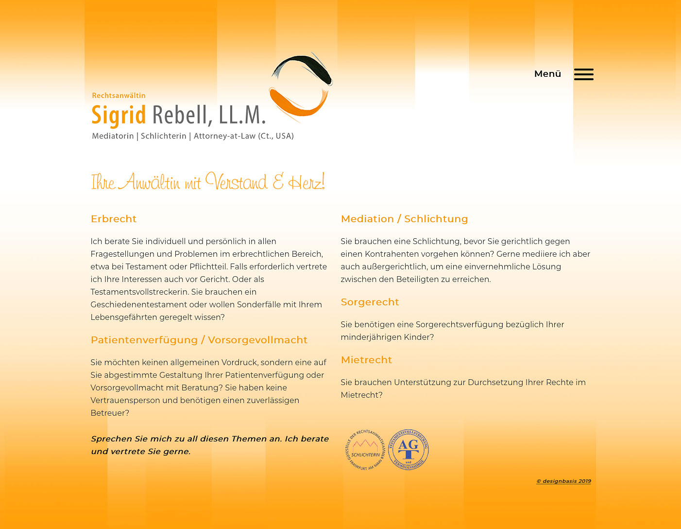 Screenshot von Kanzlei-Website