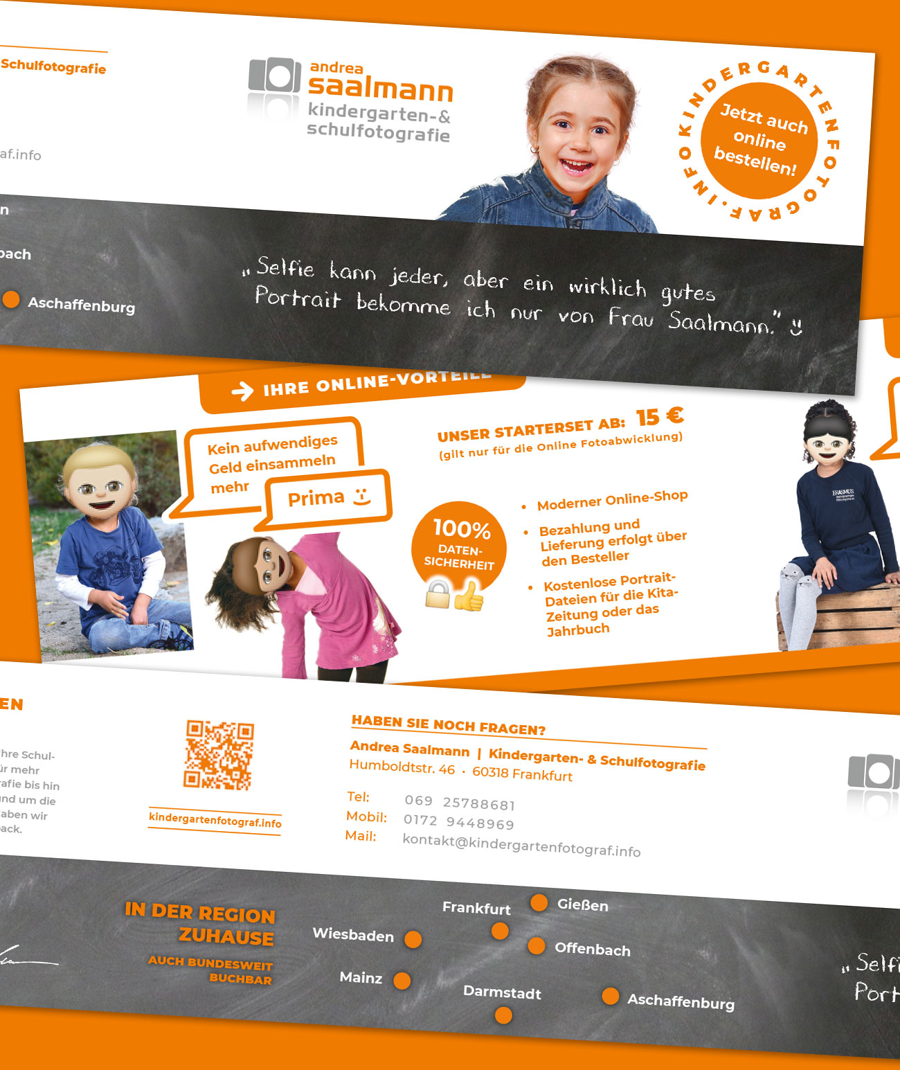 6-seitiger Infoflyer mit Bild und Text