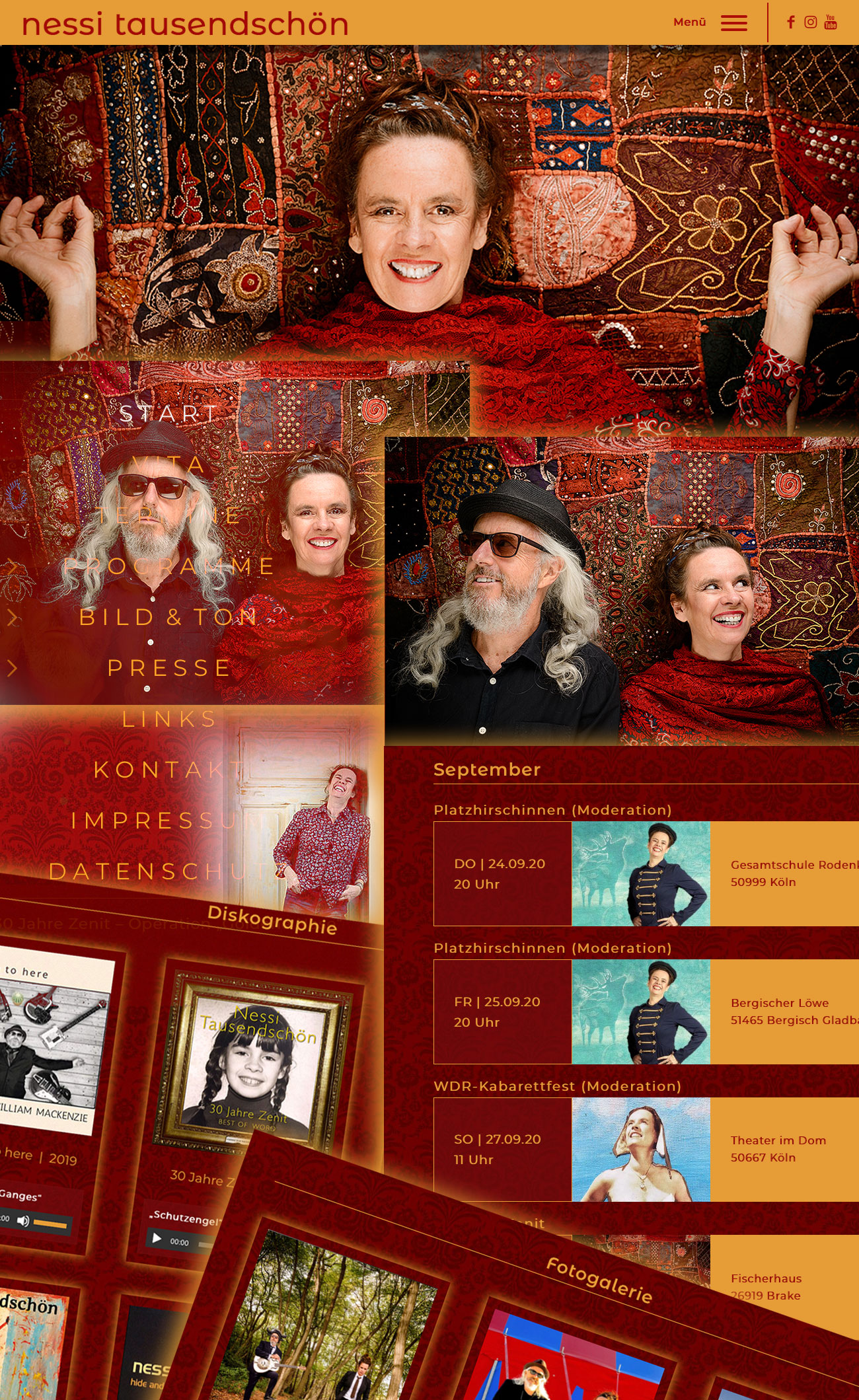 Screenshot von Nessis Website