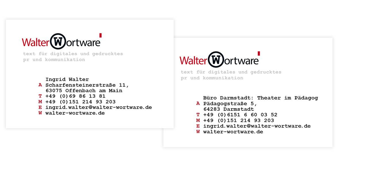 Zwei Visitenkarten
