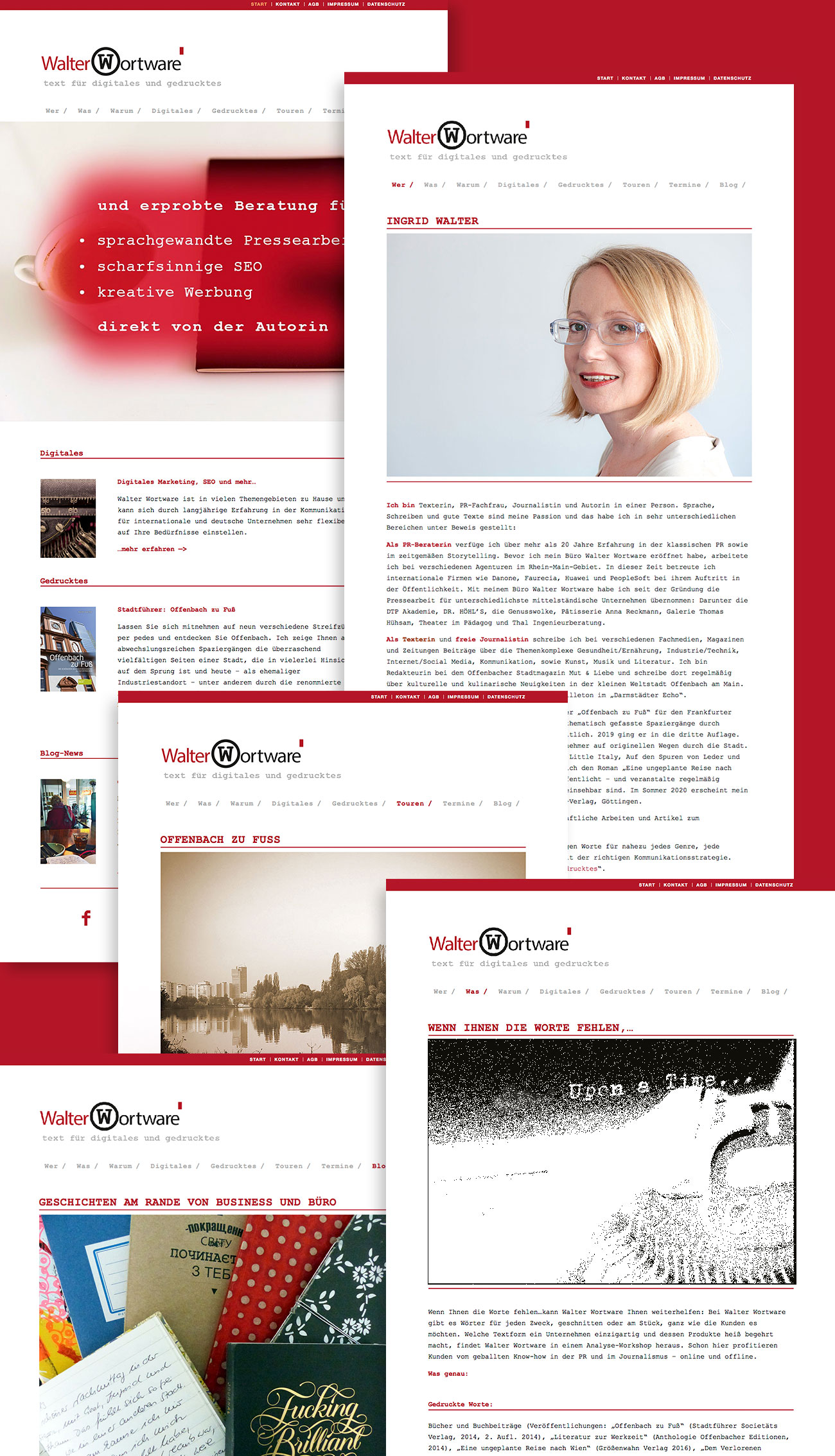 Screenshots von Wortware-Website